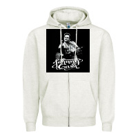 Oatmeal Heather Johnny Cash Music Zipper Hoodie - artisFamous