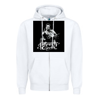 White Johnny Cash Music Zipper Hoodie - artisFamous