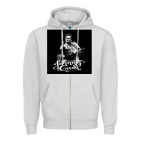 Dove Grey Johnny Cash Music Zipper Hoodie - artisFamous