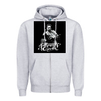 Heather Grey Johnny Cash Music Zipper Hoodie - artisFamous