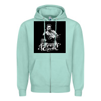 Seafoam Johnny Cash Music Zipper Hoodie - artisFamous