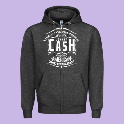Johnny Cash Music Zipper Hoodie Designed By Artisfamous