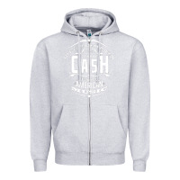 Heather Grey Johnny Cash Music Zipper Hoodie - artisFamous