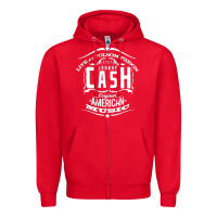 Red Johnny Cash Music Zipper Hoodie - artisFamous