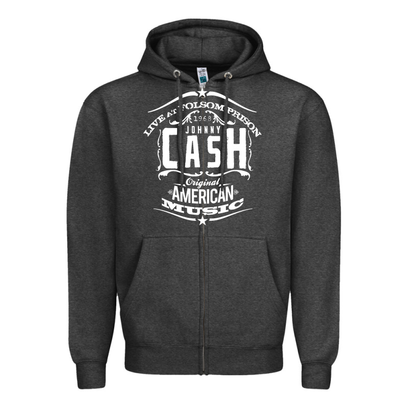 Johnny Cash Music Zipper Hoodie by artisFamous | Teevron