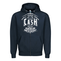 Navy Johnny Cash Music Zipper Hoodie - artisFamous