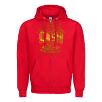 Red Johnny Cash Music Zipper Hoodie - artisFamous