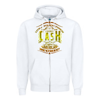 White Johnny Cash Music Zipper Hoodie - artisFamous