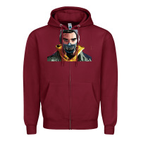 Burgundy codfish beatbox Zipper Hoodie - artisFamous