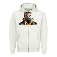 Oatmeal Heather codfish beatbox Zipper Hoodie - artisFamous