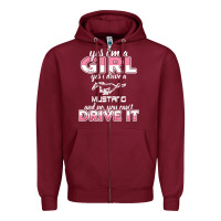 Burgundy mustang i m a girl who drives a mustang Zipper Hoodie - artisFamous