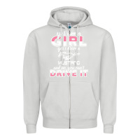 Dove Grey mustang i m a girl who drives a mustang Zipper Hoodie - artisFamous