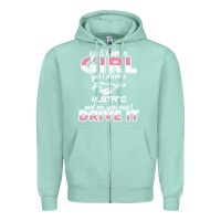 Seafoam mustang i m a girl who drives a mustang Zipper Hoodie - artisFamous
