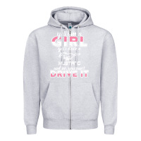 Heather Grey mustang i m a girl who drives a mustang Zipper Hoodie - artisFamous