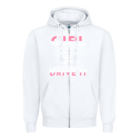 White mustang i m a girl who drives a mustang Zipper Hoodie - artisFamous