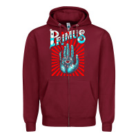 Burgundy Premium Collection Design Zipper Hoodie - artisFamous