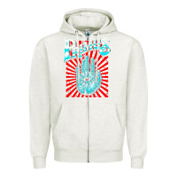 Oatmeal Heather Premium Collection Design Zipper Hoodie - artisFamous