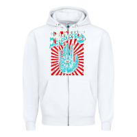 White Premium Collection Design Zipper Hoodie - artisFamous