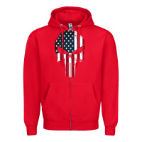 Red the punisher american flag Zipper Hoodie - artisFamous
