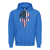 True Royal the punisher american flag Zipper Hoodie - artisFamous