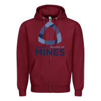 Burgundy School of Mines Zipper Hoodie - artisFamous