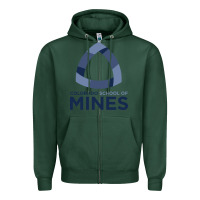 Sports Green School of Mines Zipper Hoodie - artisFamous