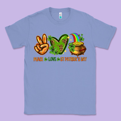 Peace Love St. Patrick's Day Classic Tee Designed By Howdyjamesfarm