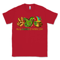 Red Peace Love St. Patrick's Day Classic Tee - HowdyJamesFarm
