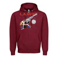 Burgundy la guns Zipper Hoodie - artisFamous