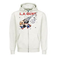 Oatmeal Heather la guns Zipper Hoodie - artisFamous