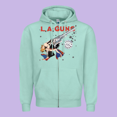 La Guns Zipper Hoodie Designed By Artisfamous
