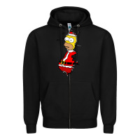 Black Homer Claus Christmas Zipper Hoodie - artisFamous