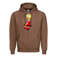 Chestnut Homer Claus Christmas Zipper Hoodie - artisFamous