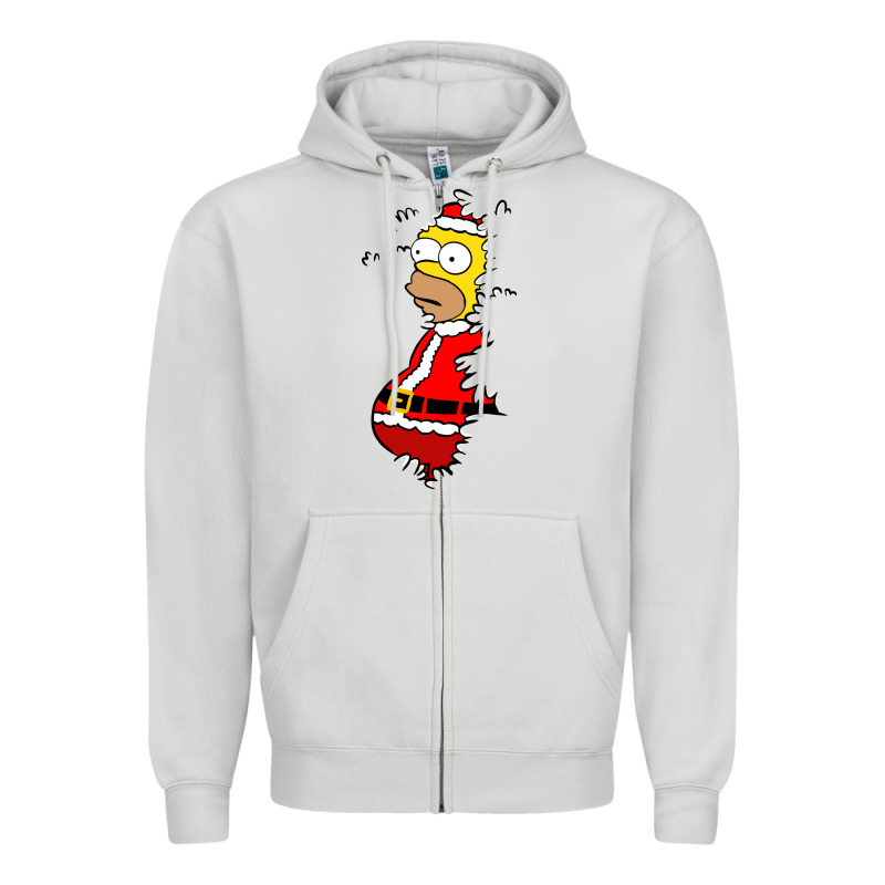 Homer Claus Christmas Zipper Hoodie by artisFamous | Teevron