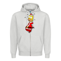 Dove Grey Homer Claus Christmas Zipper Hoodie - artisFamous