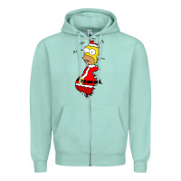Seafoam Homer Claus Christmas Zipper Hoodie - artisFamous