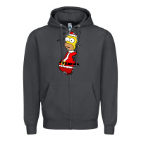 Smoke Homer Claus Christmas Zipper Hoodie - artisFamous