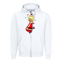 White Homer Claus Christmas Zipper Hoodie - artisFamous