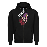 Black waluigi voice ( wah ) Zipper Hoodie - artisFamous