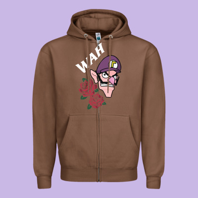 Waluigi Voice ( Wah ) Zipper Hoodie Designed By Artisfamous