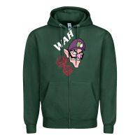 Sports Green waluigi voice ( wah ) Zipper Hoodie - artisFamous