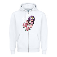 White waluigi voice ( wah ) Zipper Hoodie - artisFamous