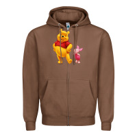 Chestnut Winnie the Pooh Piglet Zipper Hoodie - artisFamous