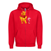 Red Winnie the Pooh Piglet Zipper Hoodie - artisFamous
