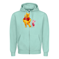 Seafoam Winnie the Pooh Piglet Zipper Hoodie - artisFamous