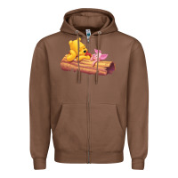 Chestnut Winnie the Pooh Piglet Zipper Hoodie - artisFamous