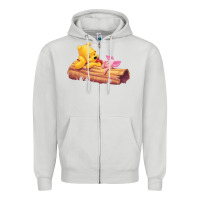 Dove Grey Winnie the Pooh Piglet Zipper Hoodie - artisFamous