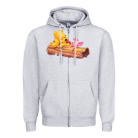 Heather Grey Winnie the Pooh Piglet Zipper Hoodie - artisFamous