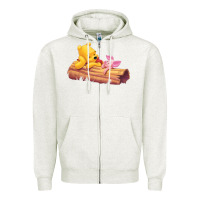 Oatmeal Heather Winnie the Pooh Piglet Zipper Hoodie - artisFamous