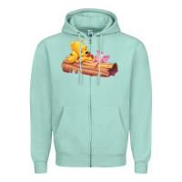 Seafoam Winnie the Pooh Piglet Zipper Hoodie - artisFamous